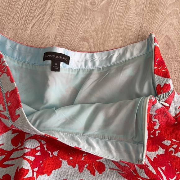 Banana Republic Red  Tiffany Blue Mini Skirt 8 - Picture 3 of 7